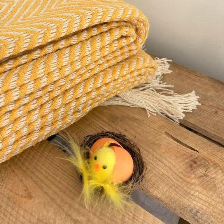 plaid jaune chevron coton