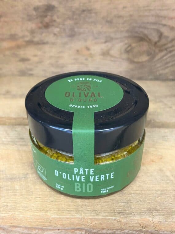 pâte d'olive verte Bio de la région de la vallée du Douro au nord du Portugal